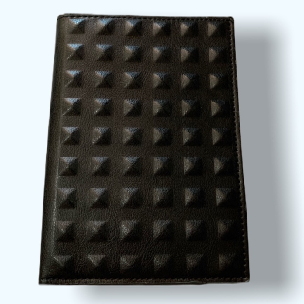 Black leather passport holder